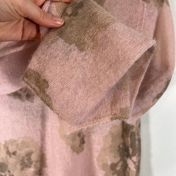 Vince Dahlia Print Alpaca & Mohair Blend Crewneck Sweater Medium Semi Sheer - Picture 5 of 8